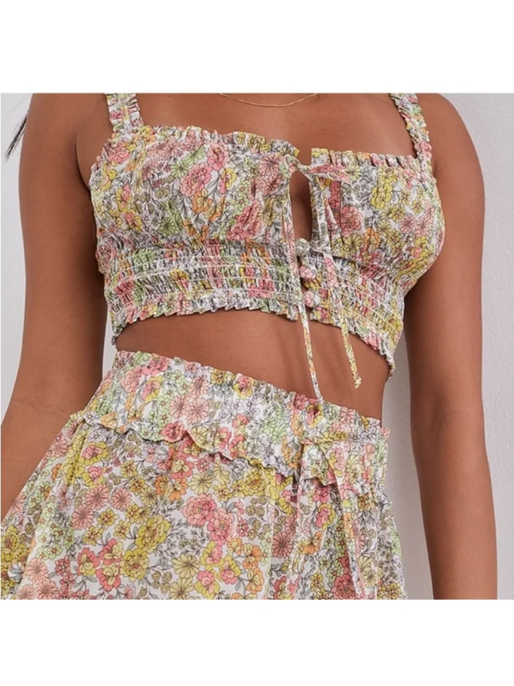 For Love and Lemons Esme PJ Set XS Cami & Shorts - Picture 2 of 13
